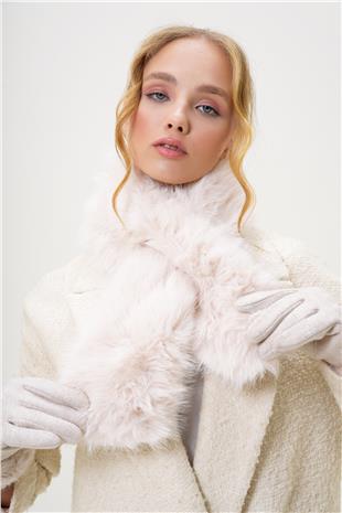 Kadın Vanilya İçten Geçmeli Suni Kürk Boyunluk ALC-X13242