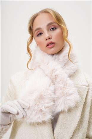 Kadın Vanilya İçten Geçmeli Suni Kürk Boyunluk ALC-X13242