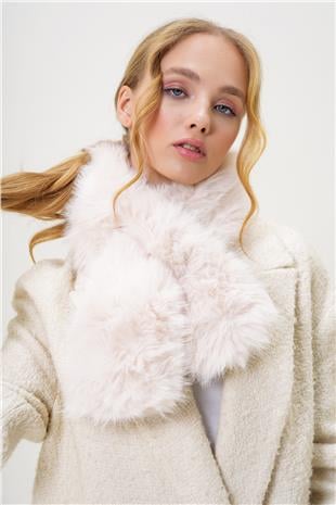 Kadın Vanilya İçten Geçmeli Suni Kürk Boyunluk ALC-X13242