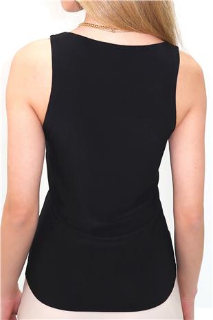 Kadın Siyah Halter Yaka Slim Fit Sandy Bluz ALC-X13447