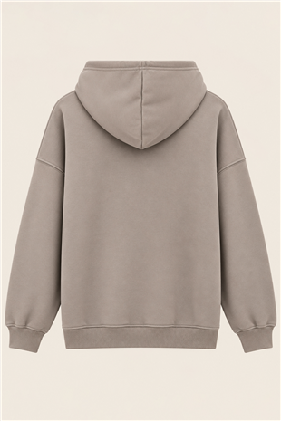 Kadın Bej Üç İplik Şardonlu Oversize Sweatshirt Alc-X15945
