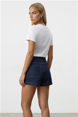 Kadın Beyaz Bisiklet Yaka Basic Bluz Alc-X15455