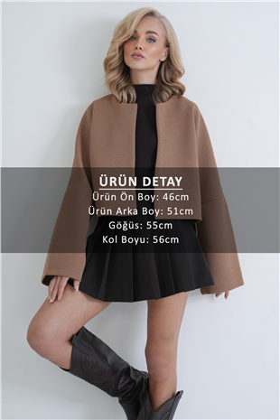 Kadın Camel Önü Açık Kısa Astarsız Çelik Ceket Alc-X15882