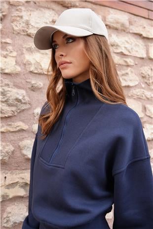 Kadın EKRU Kadife Dokulu Kavisli Siperlik Ayarlanabilir Şapka VS01228