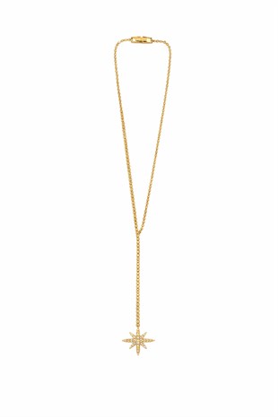 Kadın Gold Kombine Zirkon Taşlı Y Model Suyolu Kolye Alc-X15365