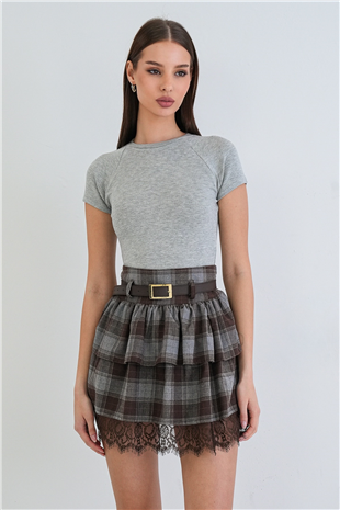 Kadın Grimelanj Bisiklet Yaka Reglan Kol Likralı Örme Bluz Alc-X15388