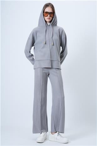 Kadın Grimelanj Kapüşonlu Çima Dikişli Sweatshırt Ve Pantolon Takım ALC-X14658