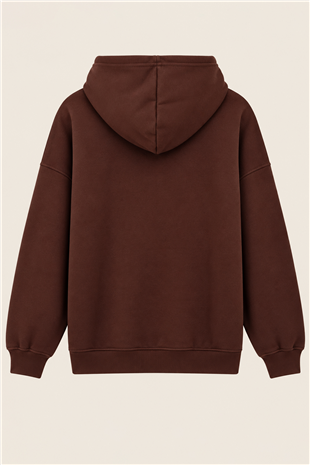 Kadın Kahve Üç İplik Şardonlu Oversize Sweatshirt Alc-X15945