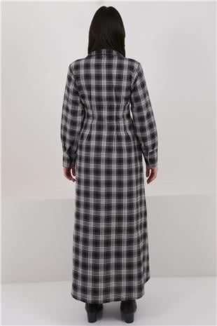 Kadın Kahverengi Çift Cepli Maxi Boy Pamuk Karışımlı Elbise Alc-X14912