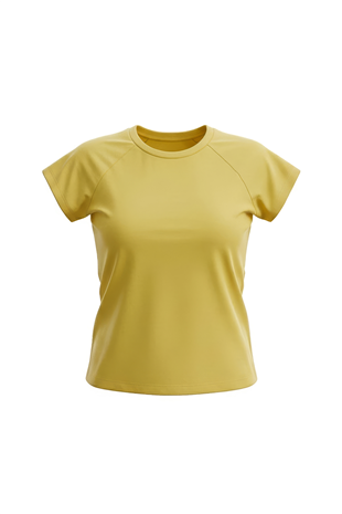 Kadın Sarı Bisiklet Yaka Reglan Kol Likralı Örme Bluz Alc-X15388