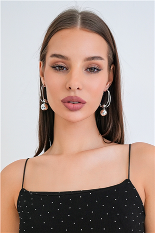 Kadın Silver Çelik Dönüştürülebilir Çelik Charm Küpe Alc-X15363