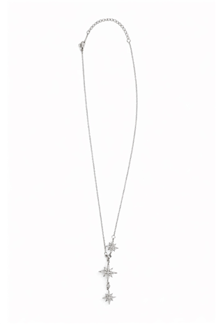 Kadın Silver Zirkon Taşlı 3 Lü Yıldız Takımı Zincir Kolye Alc-X15348