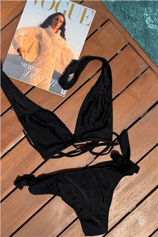 Kadın SİYAH Bağlamalı Straplez Bikini PRM0914