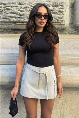 Kadın Siyah Bisiklet Yaka Kaşmir Dokulu Bluz Alc-X15314