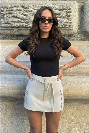 Kadın Siyah Bisiklet Yaka Kaşmir Dokulu Bluz Alc-X15314