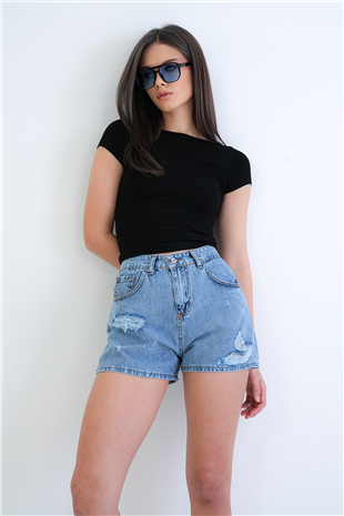 Kadın Siyah Kayık Yaka Basic Modal Bluz Alc-X15270