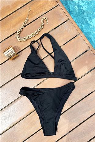 Kadın SİYAH Tek Omuz Damla Model Bikini PRM0916
