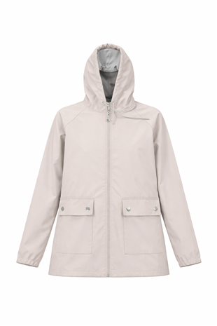 Kadın Taş Kapüşonlu Fermuarlı Çift Cepli Yağmurluk Ceket Alc-X12514