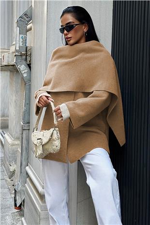 Kadın VİZON Yün Karışımlı Ceket VS00051