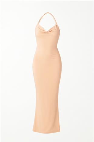 Kadın YAVRU AĞZI Tek Omuz Burgu Askılı Sandy Elbise V00041-A