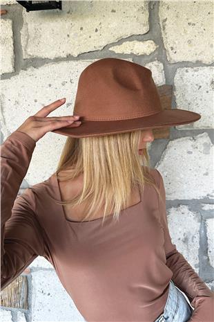 Kadın Kahverengi Kovboy Şapka ALC-X11086