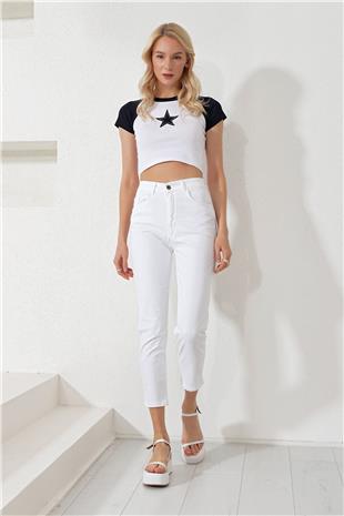 Kadın Beyaz Mom Jean ALC-X11910