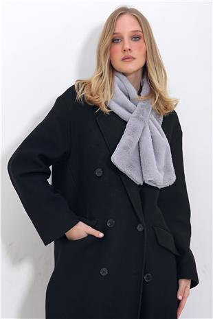 Kadın Gri Peluş Atkı ALC-X11424