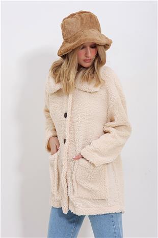 Kadın Bisküvi Peluş Şapka ALC-X11425