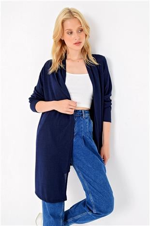 Kadın Lacivert Şal Yaka Viscon Hırka ALC-X4864