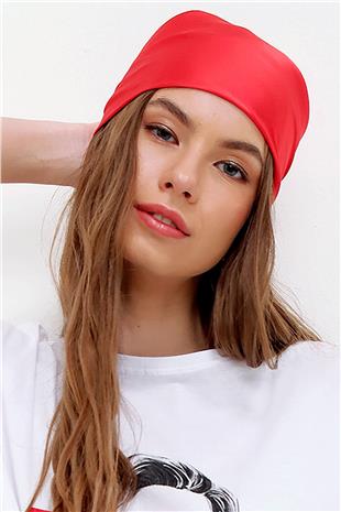 Kadın Kırmızı Saten Fular ALC-A2181