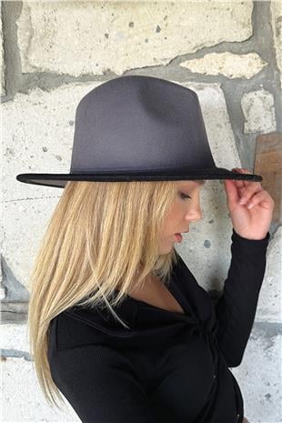 Kadın Antrasit Yıkamalı Kovboy Şapka ALC-X11087