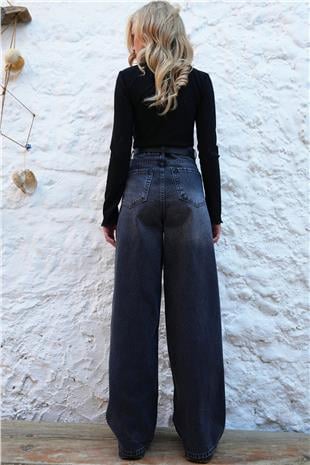 Kadın Antrasit Yüksek Bel Buggy Jean Pantolon ALC-X14477