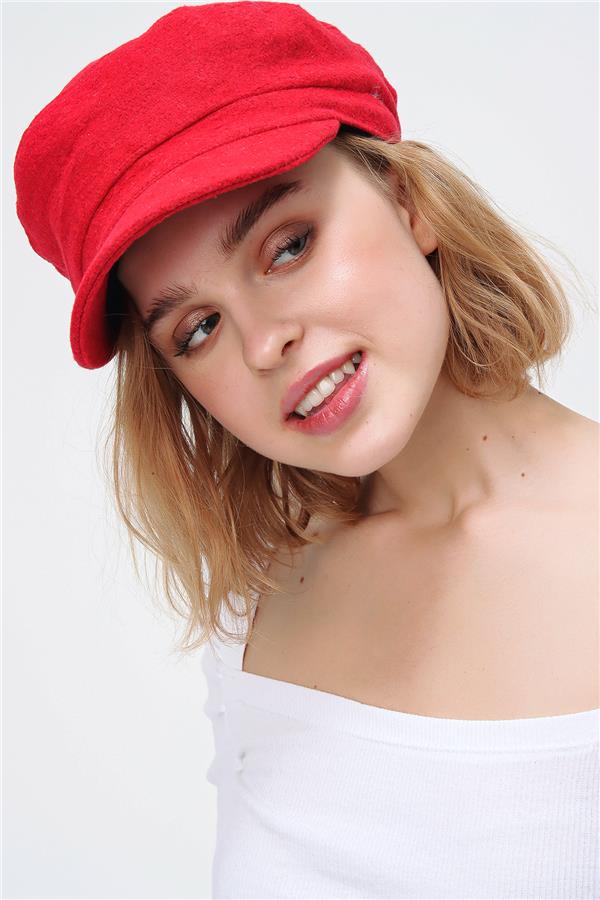 Siperli Şapka - Kırmızı