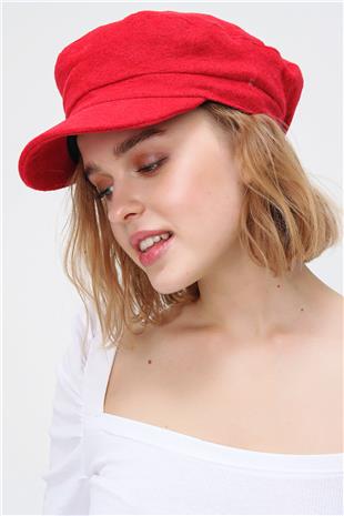 Siperli Şapka - Kırmızı