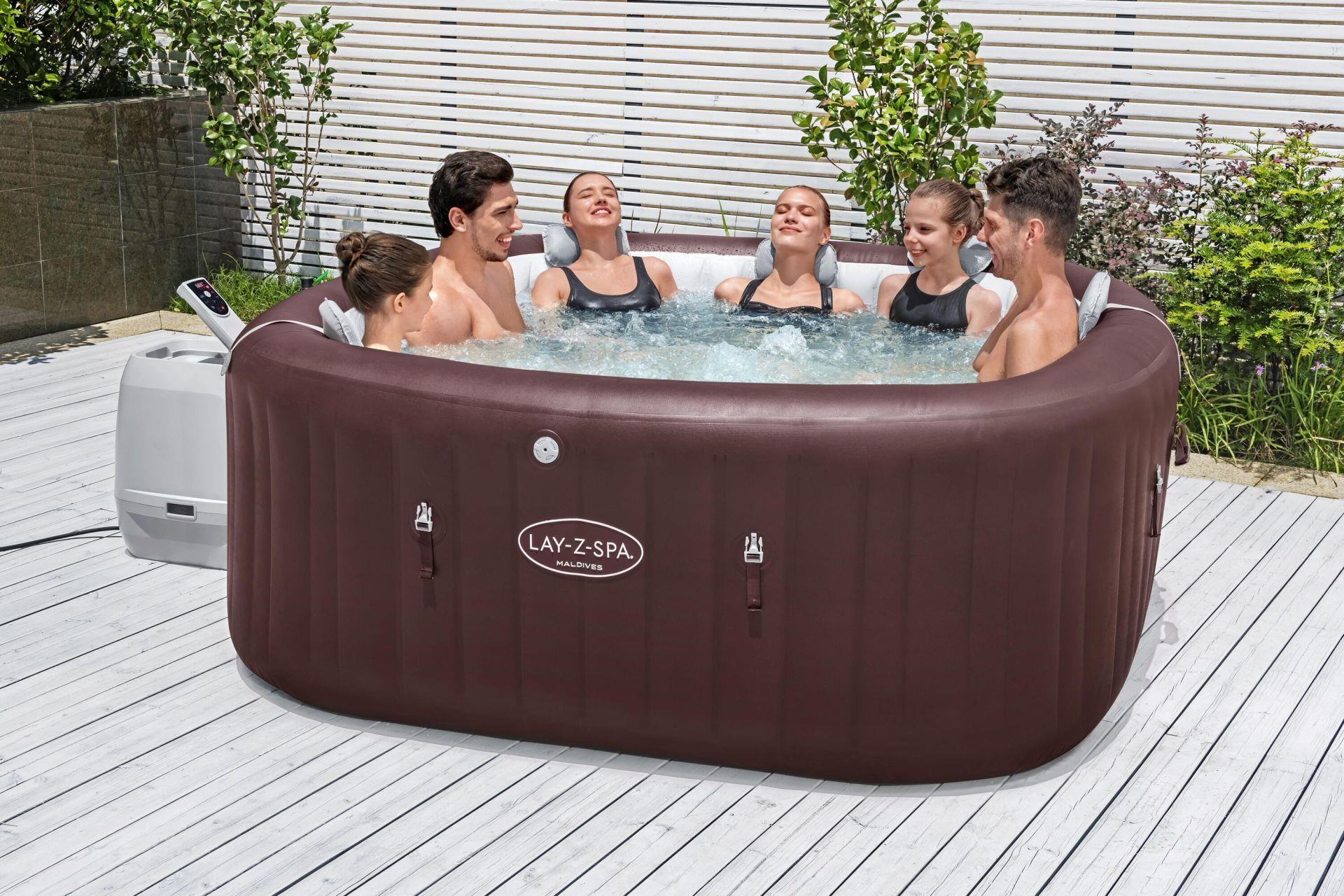 Lay-Z-Spa® Maldives Smart HydroJet Pro™ 6001U Enerji Tasarruflu Şişme Spa Havuzu, Mobil Uygulama Kontrollü, 5-7 kişilik
