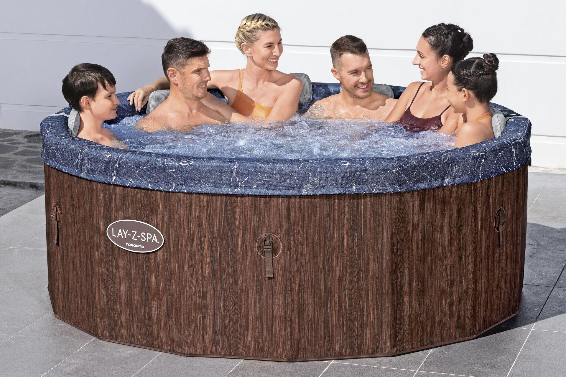 Lay-Z-Spa® Toronto Smart AirJet™ 6001W Enerji Tasarruflu Şişme Spa Havuzu, Mobil Uygulama Kontrollü, 5-7 kişilik