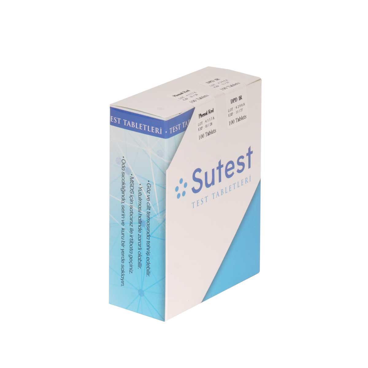 Sutest Havuz test tabletleri klor & ph 10 folyo dpd1 10 folyo ph 