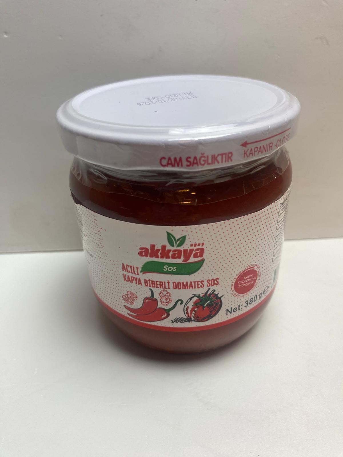 Akkaya Acılı Kapya Biberli Domates Sos 380 Gram