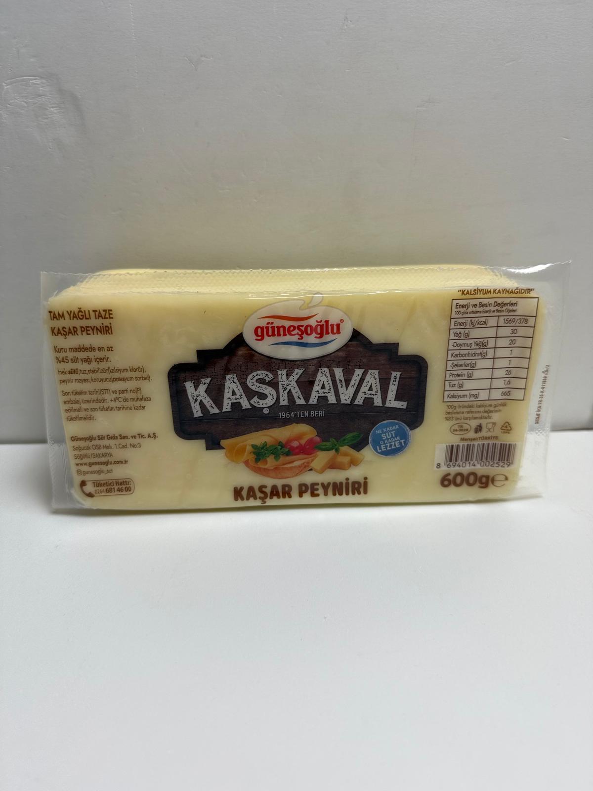 Güneşoğlu Kaşkaval Kaşar Peyniri 600 Gram