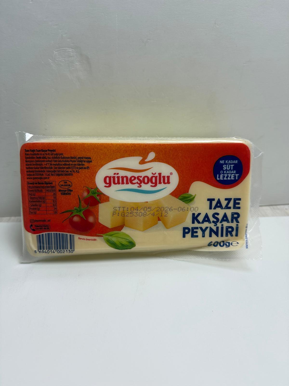 Güneşoğlu Taze Kaşar Peyniri 600 Gram 