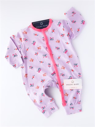 Poldy Baby | Baby Fashion | Bebek KıyafetleriRenkli Kelebekli Tulum PembePB1906pBear With Flowers Tulum Lila