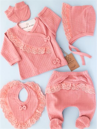 Poldy Baby | Baby Fashion | Bebek KıyafetleriRenkli Kelebekli Tulum PembePB1906pPremium Stylish 5'li Zıbın Set Gül Kurusu