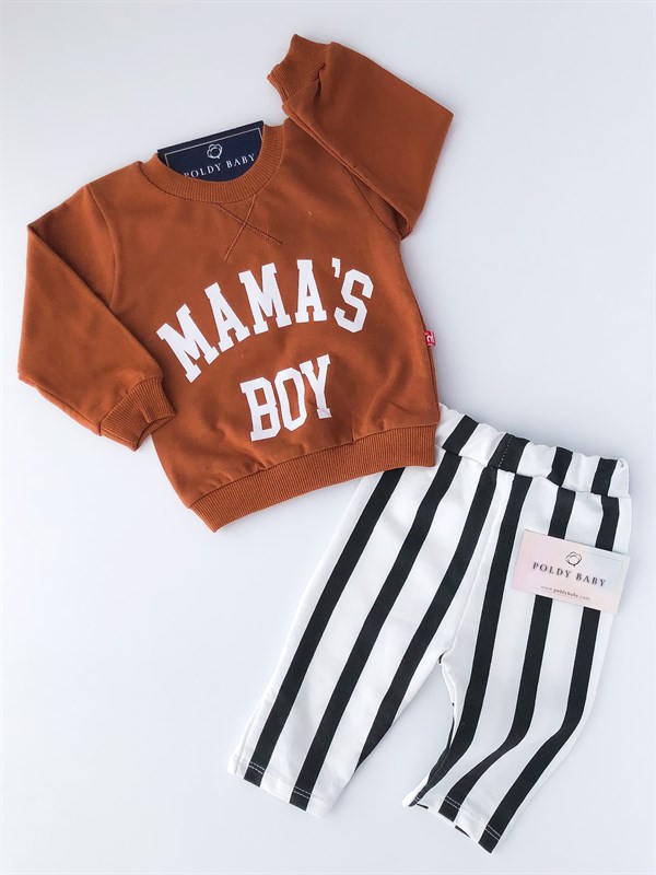 Poldy Baby | Baby Fashion | Bebek KıyafetleriRenkli Kelebekli Tulum PembePB1906pMamas Boy Çizgili 2'li Takım Kahverengi