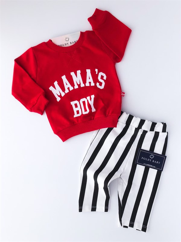 Poldy Baby | Baby Fashion | Bebek KıyafetleriRenkli Kelebekli Tulum PembePB1906pMamas Boy Çizgili 2'li Takım Kırmızı