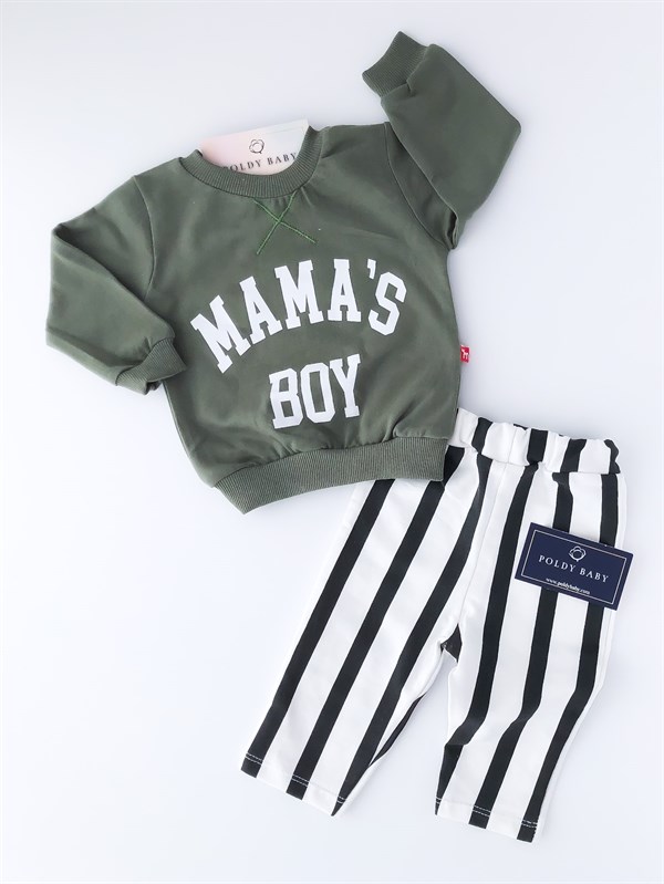 Poldy Baby | Baby Fashion | Bebek KıyafetleriRenkli Kelebekli Tulum PembePB1906pMamas Boy Çizgili 2'li Takım Haki Yeşil