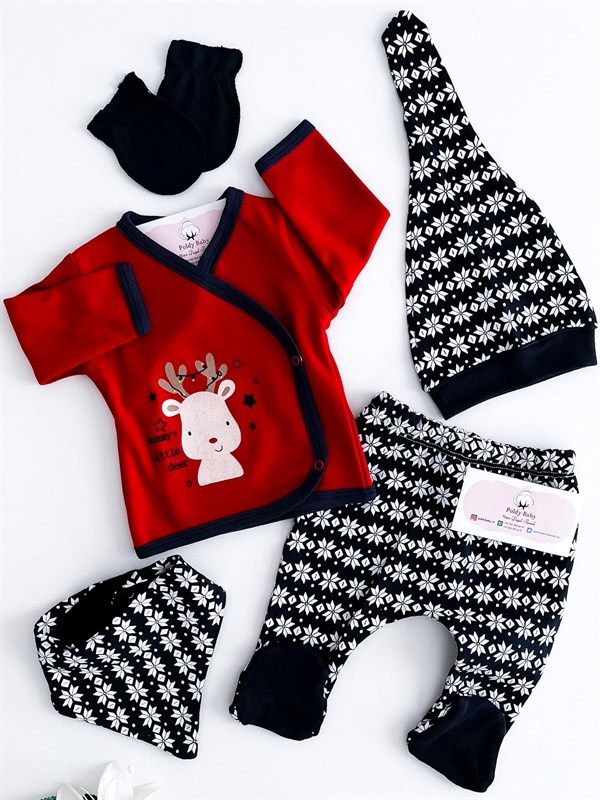 Poldy Baby | Baby Fashion | Bebek KıyafetleriPapatya Nakışlı 5' li Zıbın SetPB6000Mummy's Little Dear 5'li Zıbın Set Kırmızı