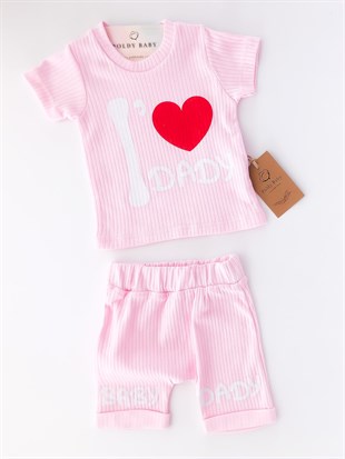 Poldy Baby | Baby Fashion | Bebek KıyafetleriRenkli Kelebekli Tulum PembePB1906pLove Dady Kısa Kol Alt Üst Takım Pembe