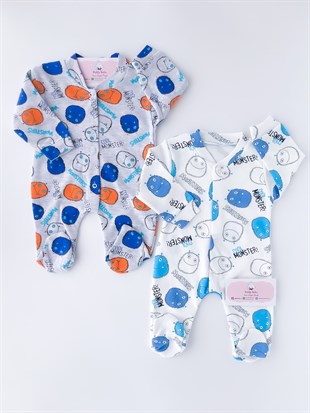 Poldy Baby | Baby Fashion | Bebek KıyafetleriRenkli Kelebekli Tulum PembePB1906p2'li Cool Monsters Tulum Set