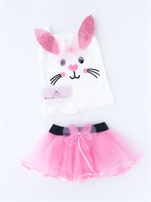 Poldy Baby | Baby Fashion | Bebek KıyafetleriRenkli Kelebekli Tulum PembePB1906pSevimli Tavşan Tütülü Etekli 2'li Takım