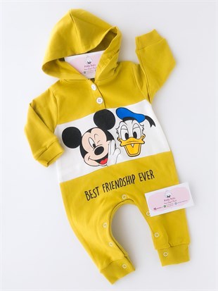 Poldy Baby | Baby Fashion | Bebek KıyafetleriBoz Ayıcıklı Kozmonot Tulum SarıPB95796s,PB95796tKapüşonlu Best Friendship Tulum Hardal